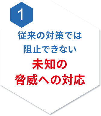 1. 従来の対策では阻止できない未知の脅威への対応